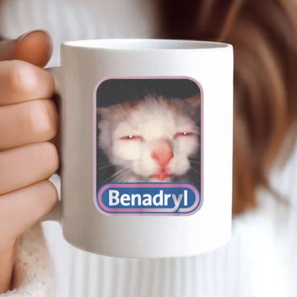 Benadryl Meme Cat Benny Cute Mug Coffee