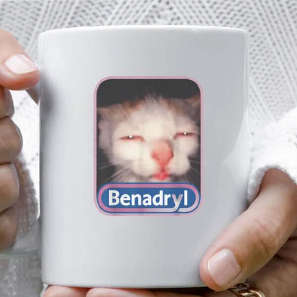 Benadryl Meme Cat Benny Cute Mug Coffee